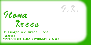 ilona krecs business card